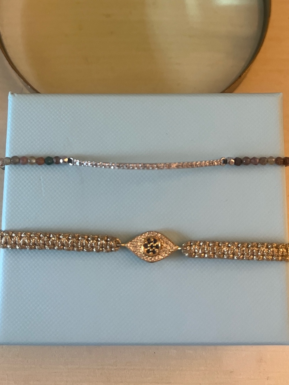 TAI Delicate Gold & Multicolor Bead Women’s Bracelet Set